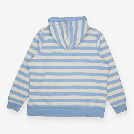 Hoodie Striped Pullover Light Blue Cream