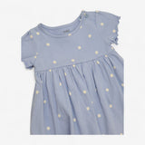 Dress Short Sleeve Blue with White Spots