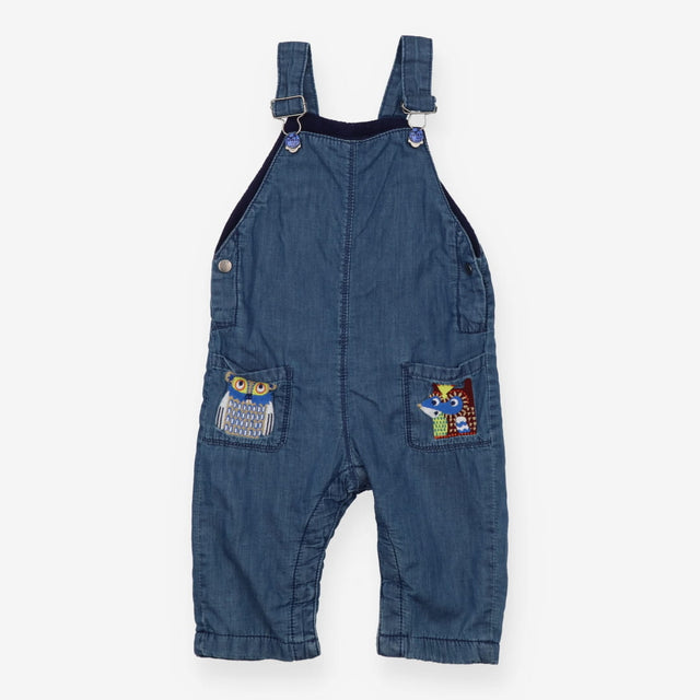 Dungaree Denim Fleece Lined with Owl 