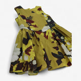 Dress ochre with floral design