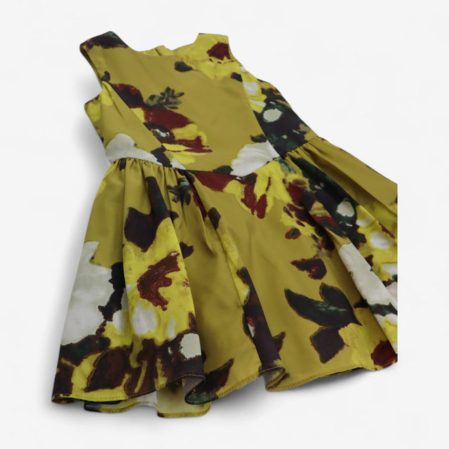 Dress ochre with floral design