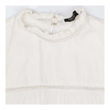 White Viscose Long Sleeve Blouse