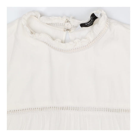 White Viscose Long Sleeve Blouse