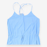 Jumpsuit Blue Wide Leg Drawstring Cami
