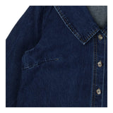 Denim shirt with oversize collar