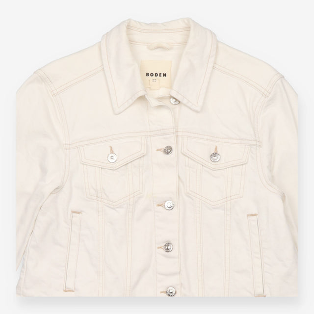 Ivory Rigid Cotton Denim Trucker Jacket