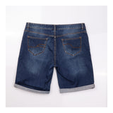Denim Short Bermuda Rolled Cuff Dark Wash Blue