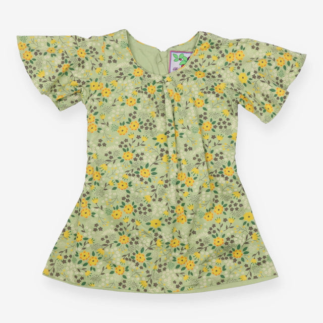 Dress green yellow flowers Blueberry London