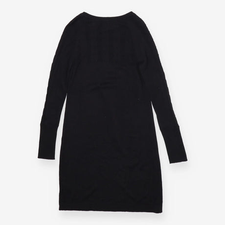 Black Cable Knit Maternity Nursing Midi Dress