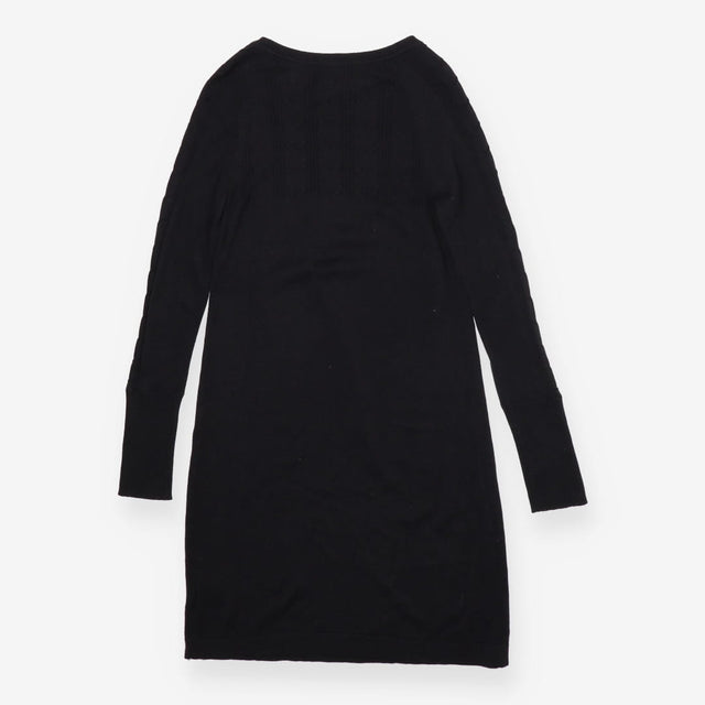 Black Cable Knit Maternity Nursing Midi Dress