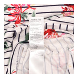 Top Long Sleeve Striped Floral Cream Black