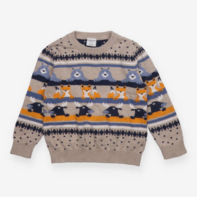 Knitted jumper fairisle animals