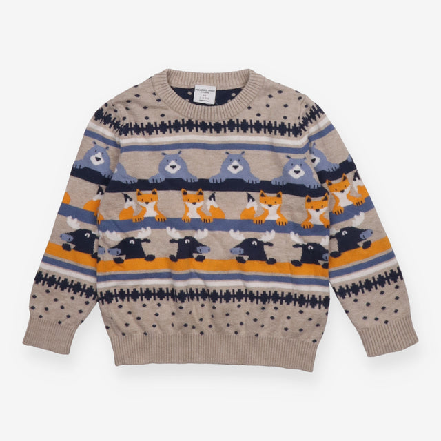 Knitted jumper fairisle animals