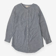 Blue and white fine ticking stripe button-through 