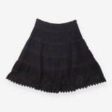 Black Cotton Broderie Crochet Lace Hem