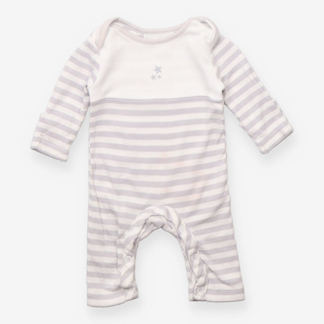 Sleepsuit grey white footless stars