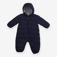 Pramsuit Navy Fleece Lined Striped Hood