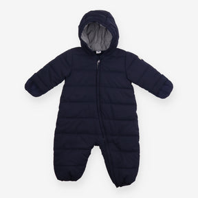 Pramsuit Navy Fleece Lined Striped Hood