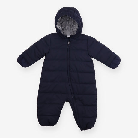 Pramsuit Navy Fleece Lined Striped Hood