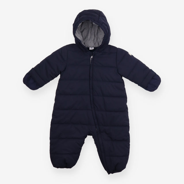 Pramsuit Navy Fleece Lined Striped Hood