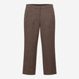 Taupe Brown Stretch Viscose Tailored Slim Leg Shor