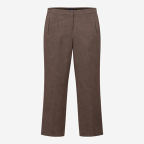 Taupe Brown Stretch Viscose Tailored Slim Leg Shor