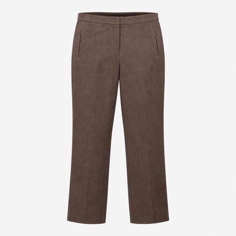 Taupe Brown Stretch Viscose Tailored Slim Leg Shor
