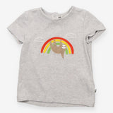 T-shirt grey sloth and rainbow