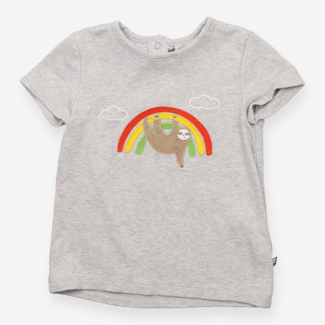 T-shirt grey sloth and rainbow
