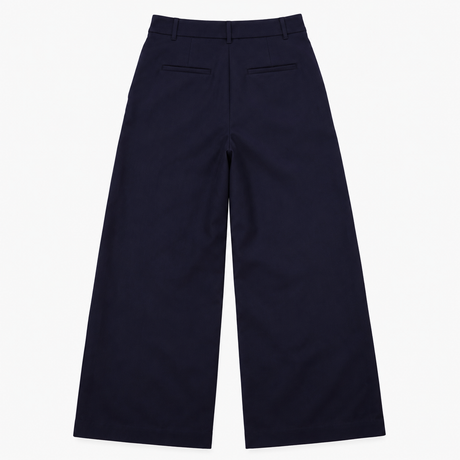 Trousers Navy Wide Leg Smart
