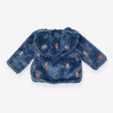 Fleece Hooded Cardi zipped Blue 