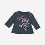 Grey Long Sleeve Baby T-shirt Purrfect