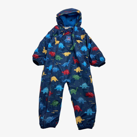 Blue Dino Fleece Lined Rainsuit