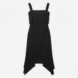 Black Sleeveless Tiered Pleated Bodice Square Neck