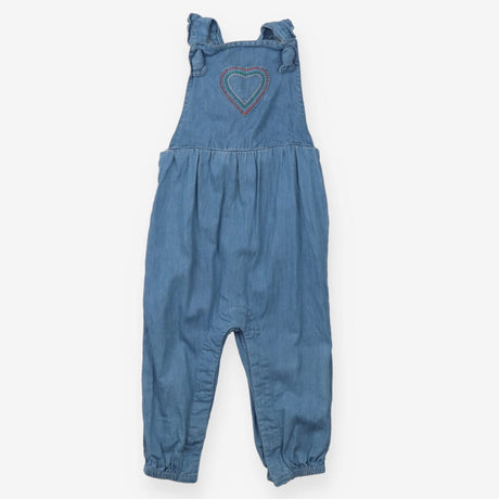 Dungarees chambray heart stitched