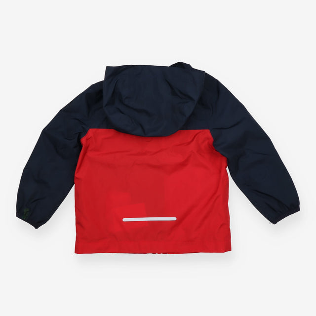 Packable Raincoat Navy and Red  