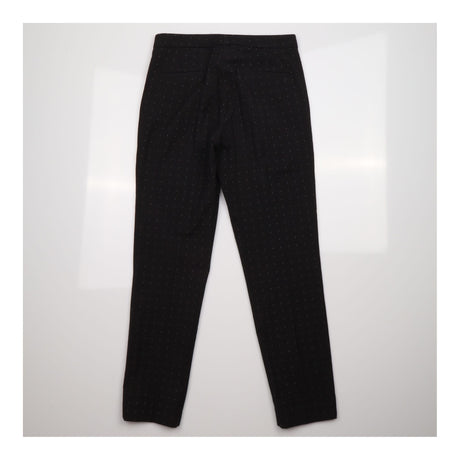 Cotton Blend Polka Dot Tailored Trousers Black