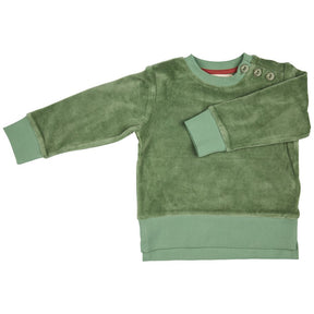 Green velour sweater