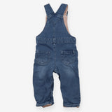 Denim Dungarees with Pink Jersey Lining