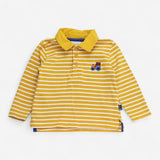 Rugby shirt yellow stripe with tractor