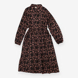 Shirt dress mocha and black absract print