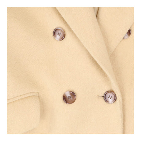Collared longline Coat Light Yellow Cream