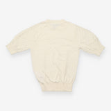 Top Cream Pointelle Open Knit Short Sleeve