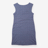 Dress Blue Floral Print Sleeveless Cotton Shift
