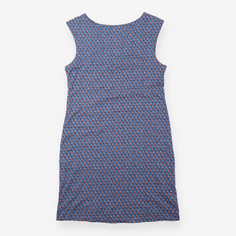 Dress Blue Floral Print Sleeveless Cotton Shift
