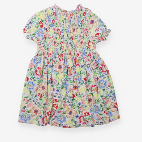 White Colourful Flowers Dress