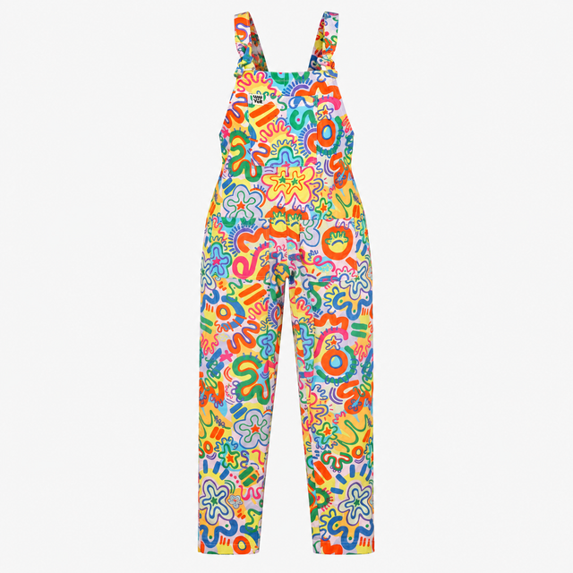Limited-Edition Molly Piper Doodle-Print Dungarees