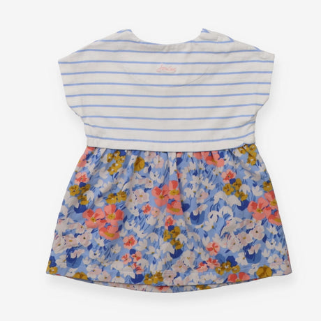 Dress blue floral and stripes
