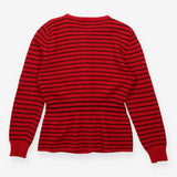 Bright red and Charcoal Striped Lambswool Blend C