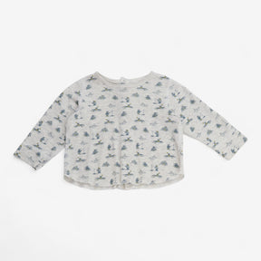T-Shirt Grey with Eskimo Print and Popper Back